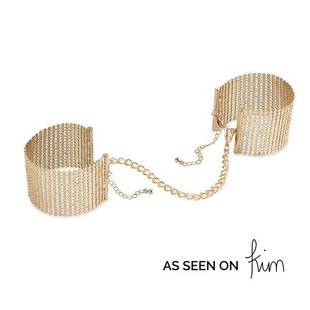 Наручники Bijoux Indiscrets Desir Metallique Handcuffs - Gold, металеві, стильні браслети SO2664 фото